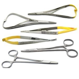 Dental Suture Forceps Surgical Needle Holder 6 Pcs Set