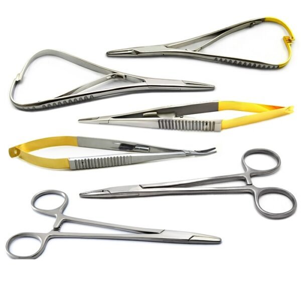 Dental Suture Forceps Surgical Needle Holder 6 Pcs Set - Image 2