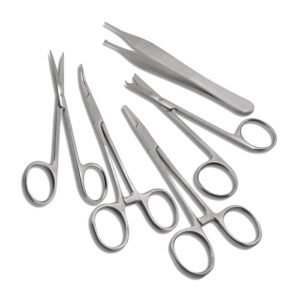5 Pieces Scissors Forceps Hemostats Needle Holders