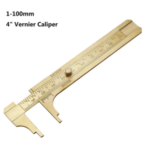 4" Brass Pocket Vernier Caliper Ruler Sliding Gauge Double Scales Measuring Tool
