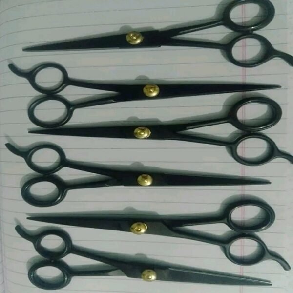 Hair Cutting Scissors 6 Pcs Set in Black Colour