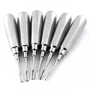 Dental Luxating Elevators Straight Curved Shank Surgical Extraction Set Of 6 pcs